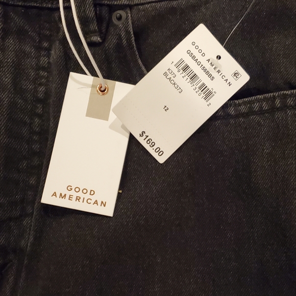 Good American Black NWT Extrene Barrel Jeans . - Picture 5 of 5